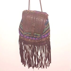 Girls mini bag with fringe on the bottom